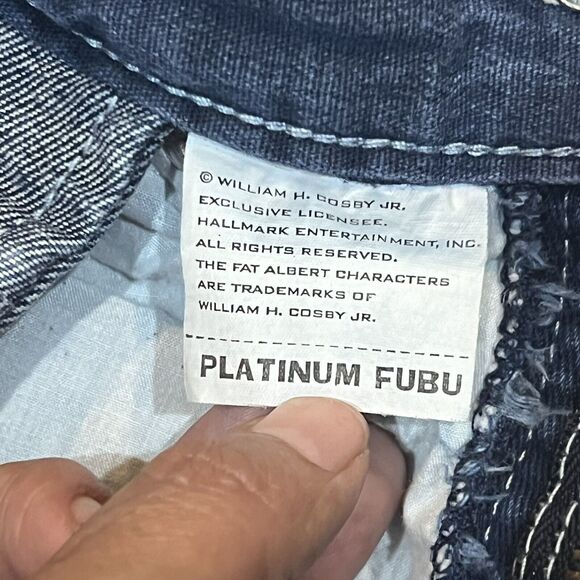 FUBU Platinum Fat Albert and the Junkyard Gang VTG Denim Jeans Size 16 (26x27) - Picture 7 of 7